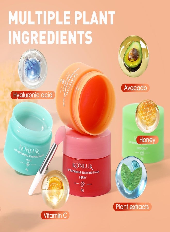 KONEUK 12 Pack Lip Sleeping Mask Set, Overnight Lip Treatment, Nourish and Hydrate Lip Mask With Vitamin C and Coconut Oil, Lip Balm for Dry Lips, Reduce Lip Lines and Improve Lip Color - Image 3